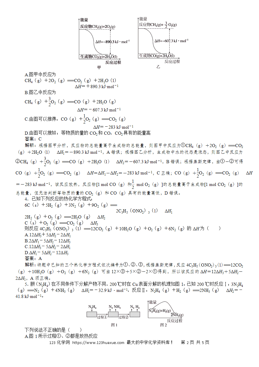 【精品微专题】2025版高考化学一轮复习微专题小练习专练32《热化学方程式的书写及正误判断》word版含答案解析