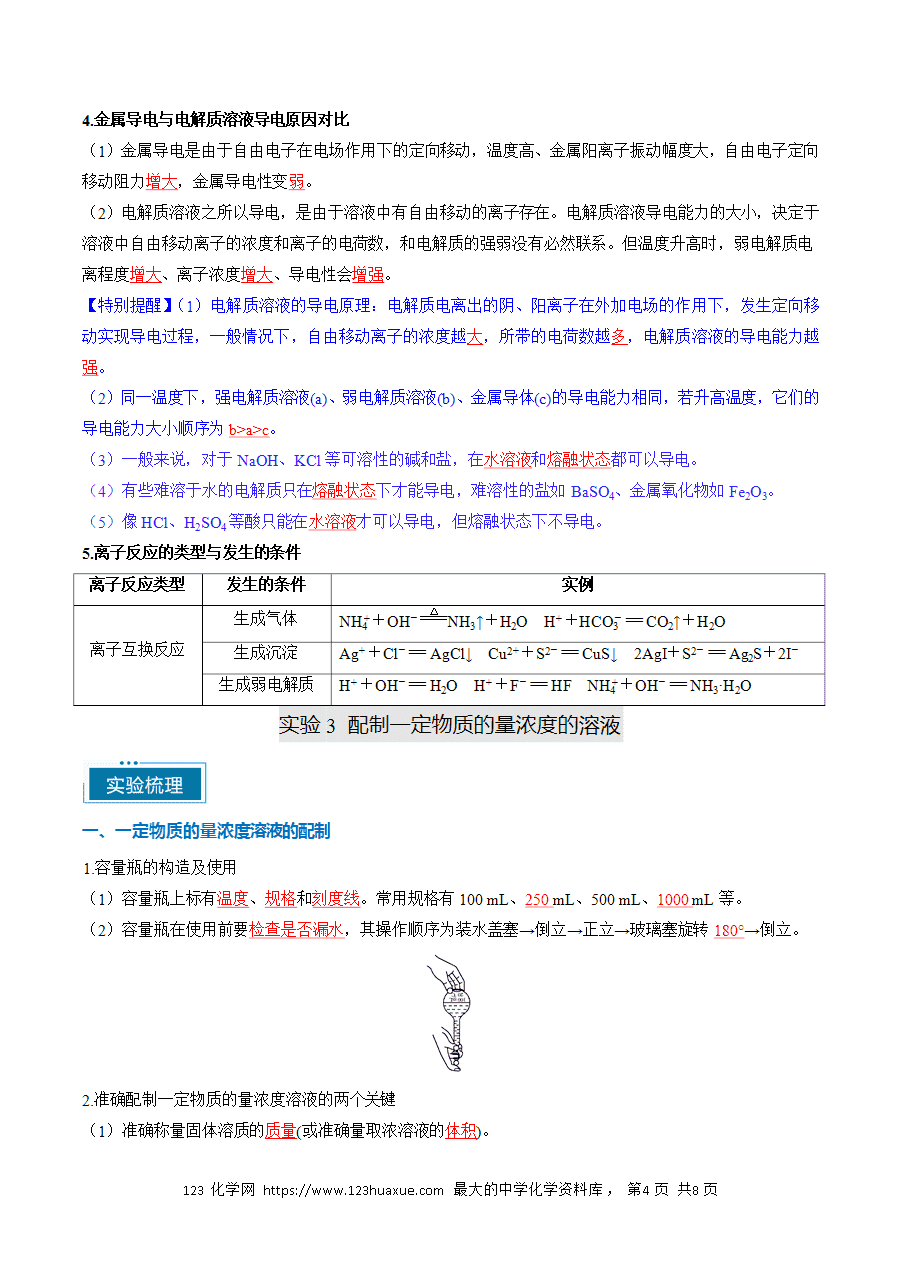 【精品学案】2025年高考化学教材重点实验复习清单专题01 化学基本概念（教师版）