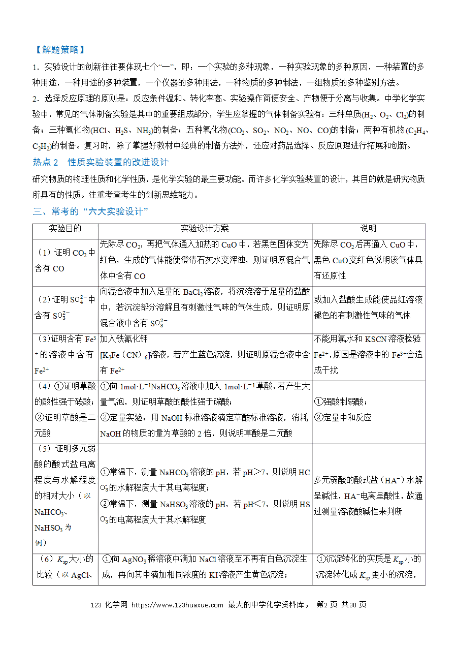 【实验复习学案】备战2025年高考化学实验常考题型突破题型11方案的设计与评价（解析版）