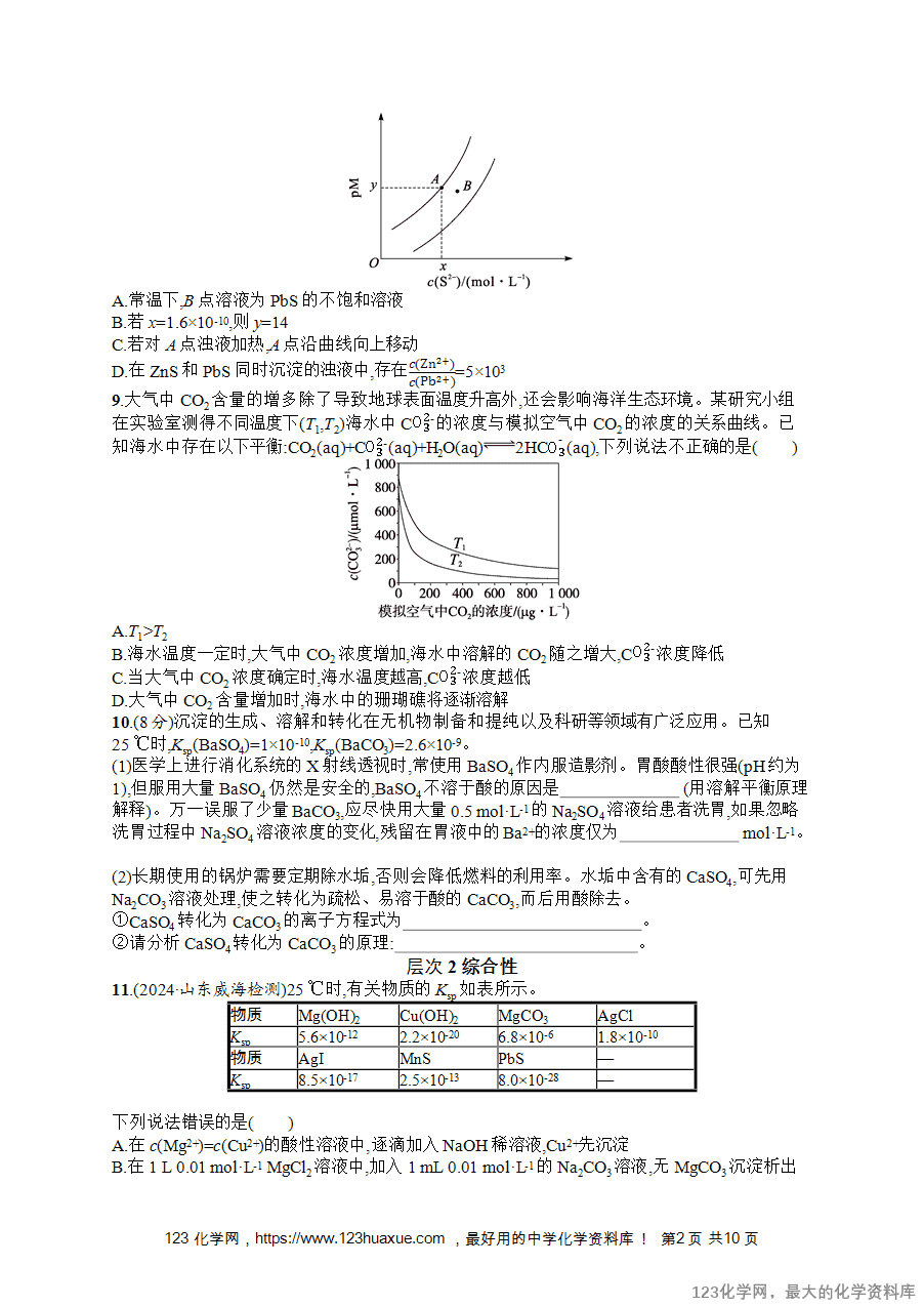 2026版高考化学一轮复习《优化设计》第47讲《沉淀溶解平衡及图像分析》word版含答案解析-2
