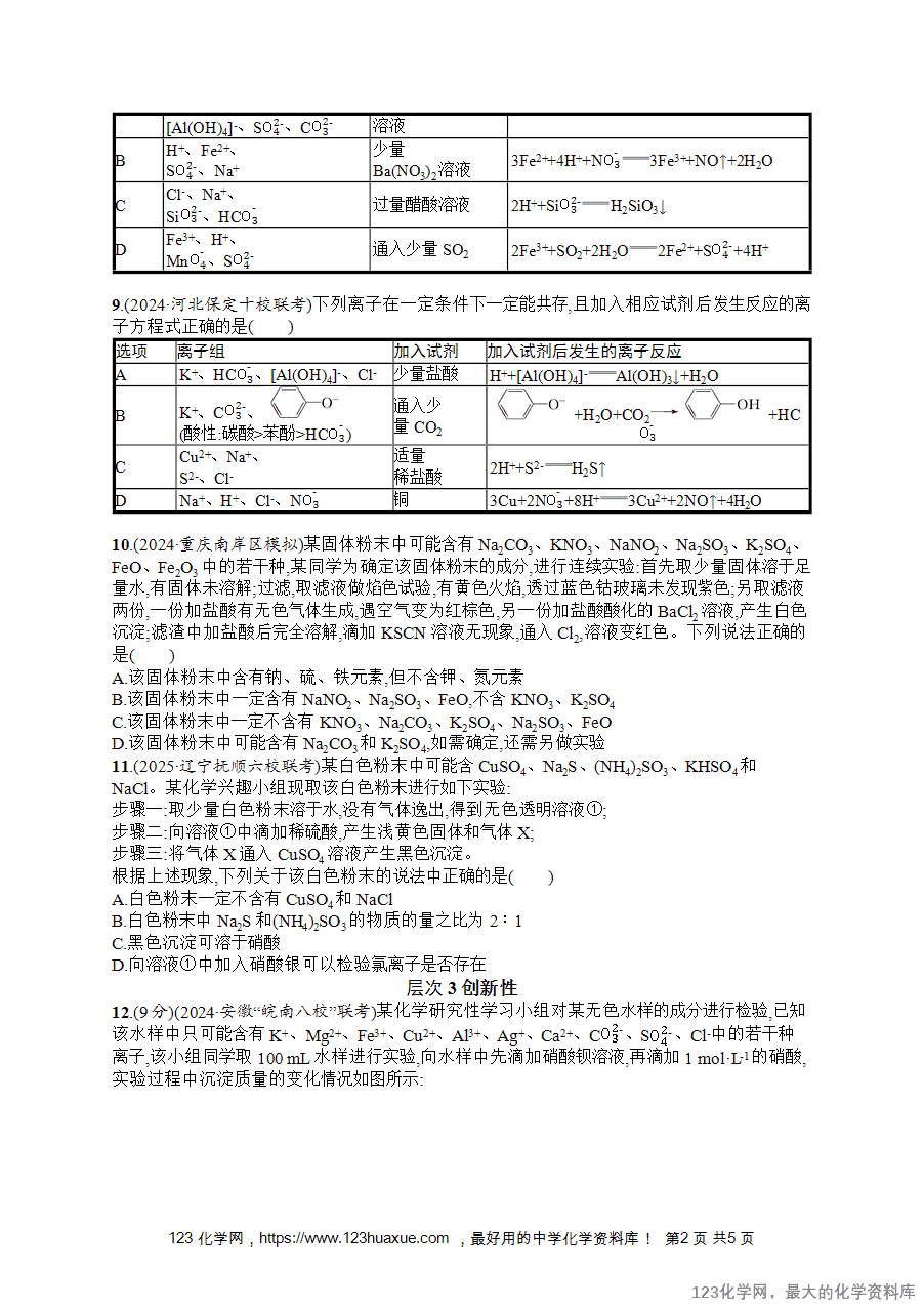2026版高考化学一轮复习《优化设计》第3讲《离子反应的综合应用》word版含答案解析-2 【练习+课件】2026版高考化学一轮复习《优化设计》第3讲《离子反应的综合应用》word版含答案解析