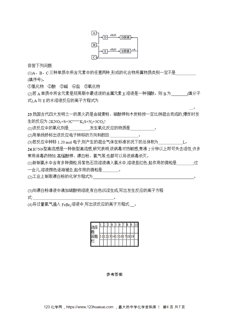 【学考练习】高一化学《赢在学考》优化集训1《物质的分类与转化》word版含答案解析