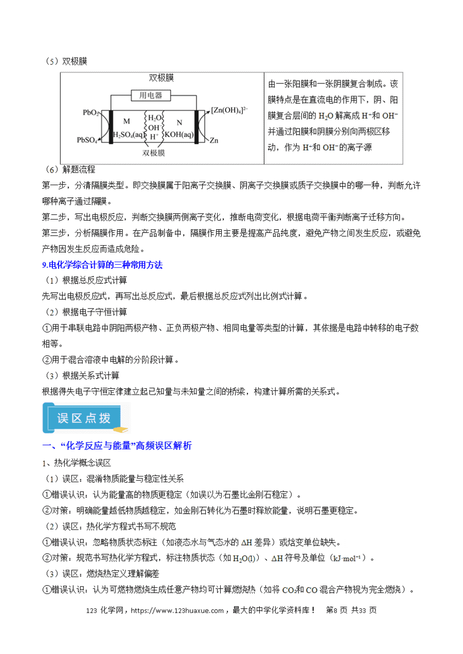 【学案】2025年高考化学冲刺考前抢分秘籍4《电化学、热化学》原卷版
