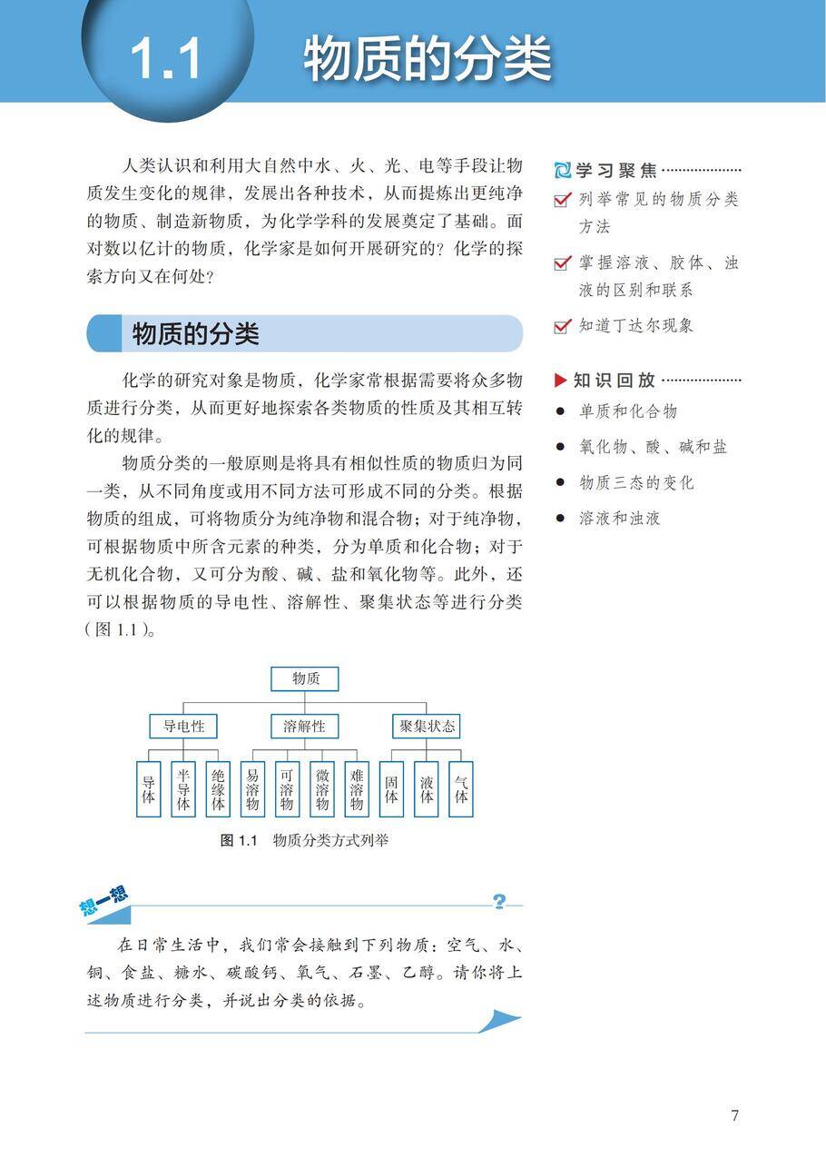 【电子课本】最新版全网最高清“沪科版”普通高中教科书化学《必修第一册》