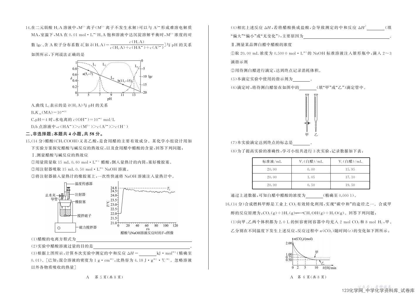 河南省百师联盟2027届高二上学期2025年12月联考化学试卷含答案（含A、B两套试卷）