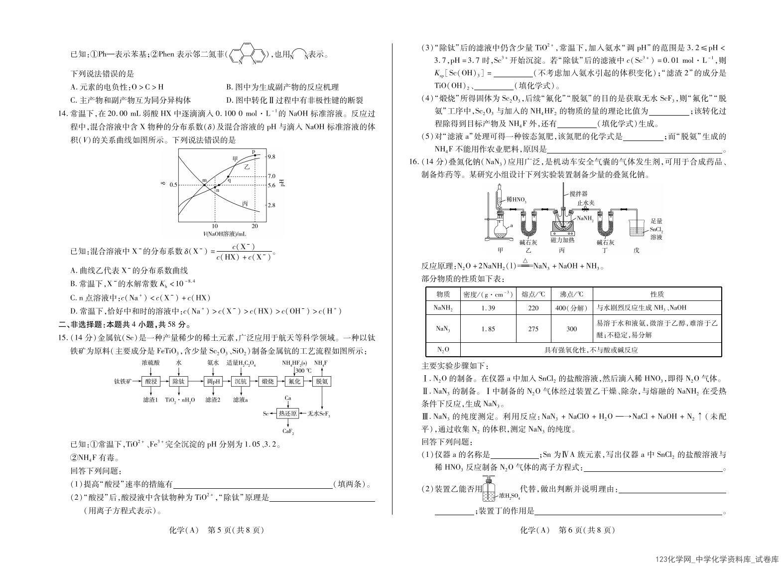 化学A高三四省联考二_02