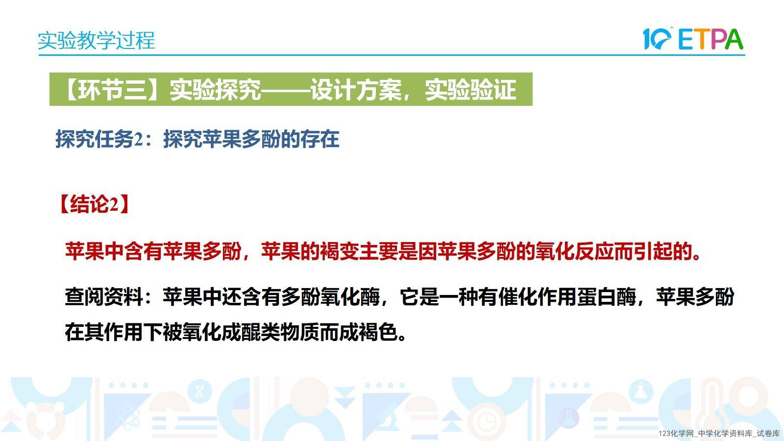 第十届全国中小学化学实验教学说课活动《苹果褐变原因的实验探究》课件下载唐山市第八中学