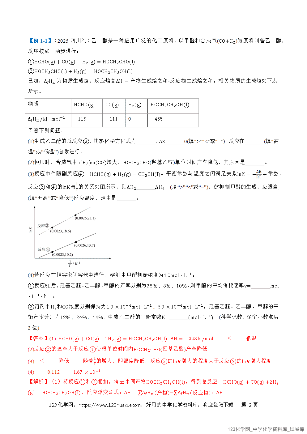 2026年高考化学二轮复习题型训练19化学反应原理综合全国通用解析版