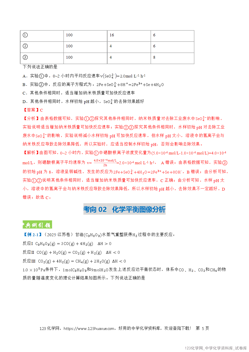 2026年高考化学二轮复习题型训练09反应速率与化学平衡图像分析全国通用解析版