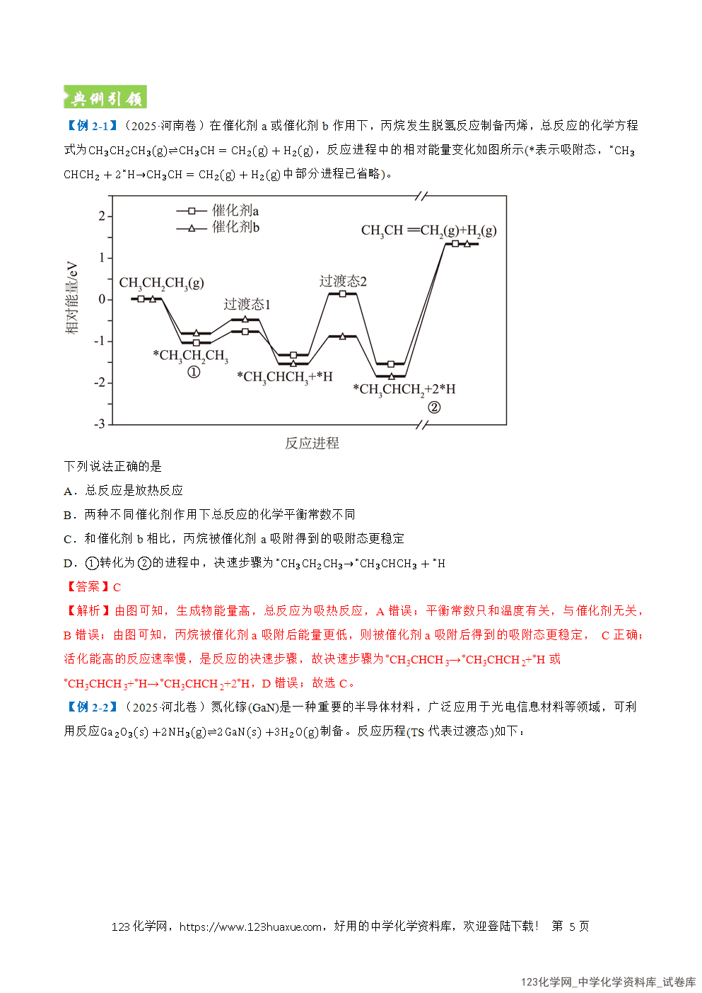 2026年高考化学二轮复习题型训练08反应历程分析全国通用解析版
