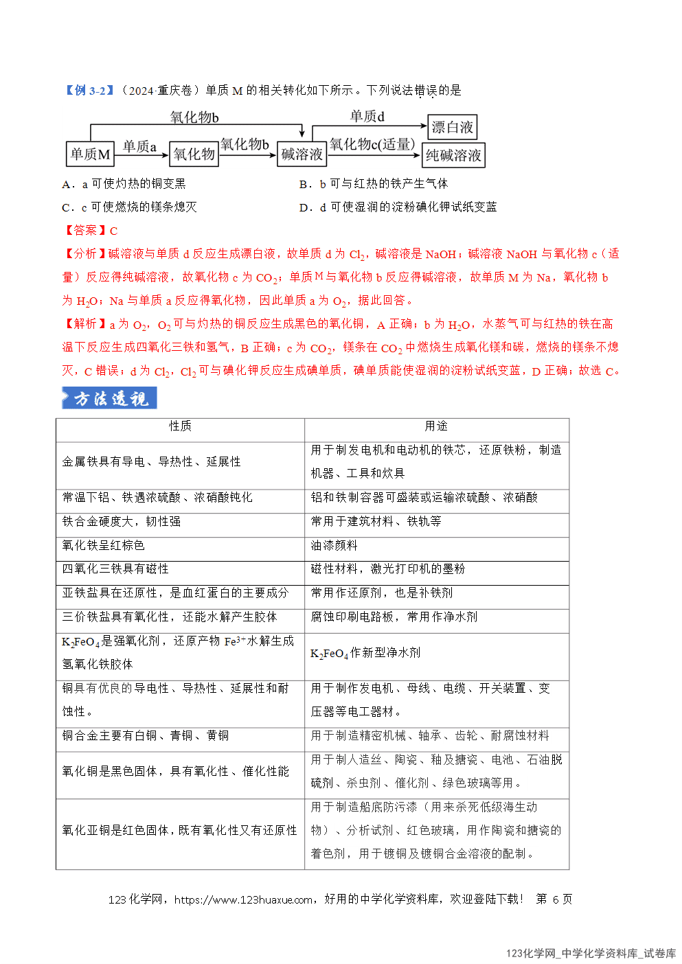 2026年高考化学二轮复习题型训练05物质的性质与应用全国通用解析版
