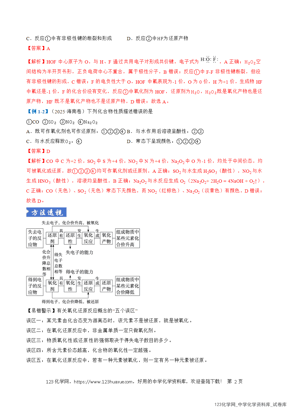 2026年高考化学二轮复习题型训练04氧化还原反应的分析及应用全国通用解析版