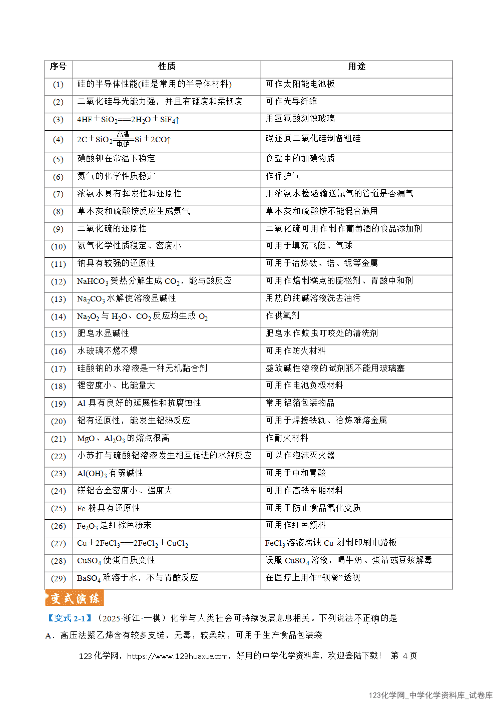 2026年高考化学二轮复习题型训练01化学与STSE传统文化与化学用语全国通用解析版