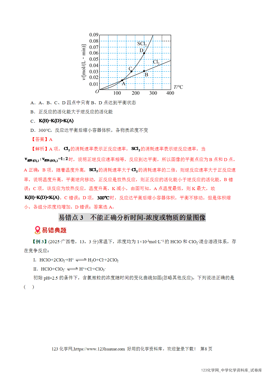 【学案+练习】2026高考化学二轮复习易错题专练12反应速率与平衡图象分析瓶颈全国通用教师版