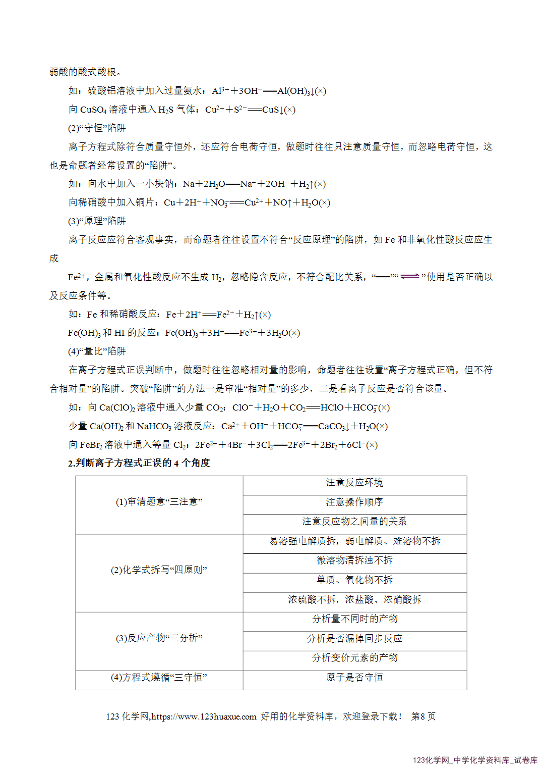 【学案+练习】2026高考化学二轮复习易错题专练03离子反应方程式正误判断全国通用教师版