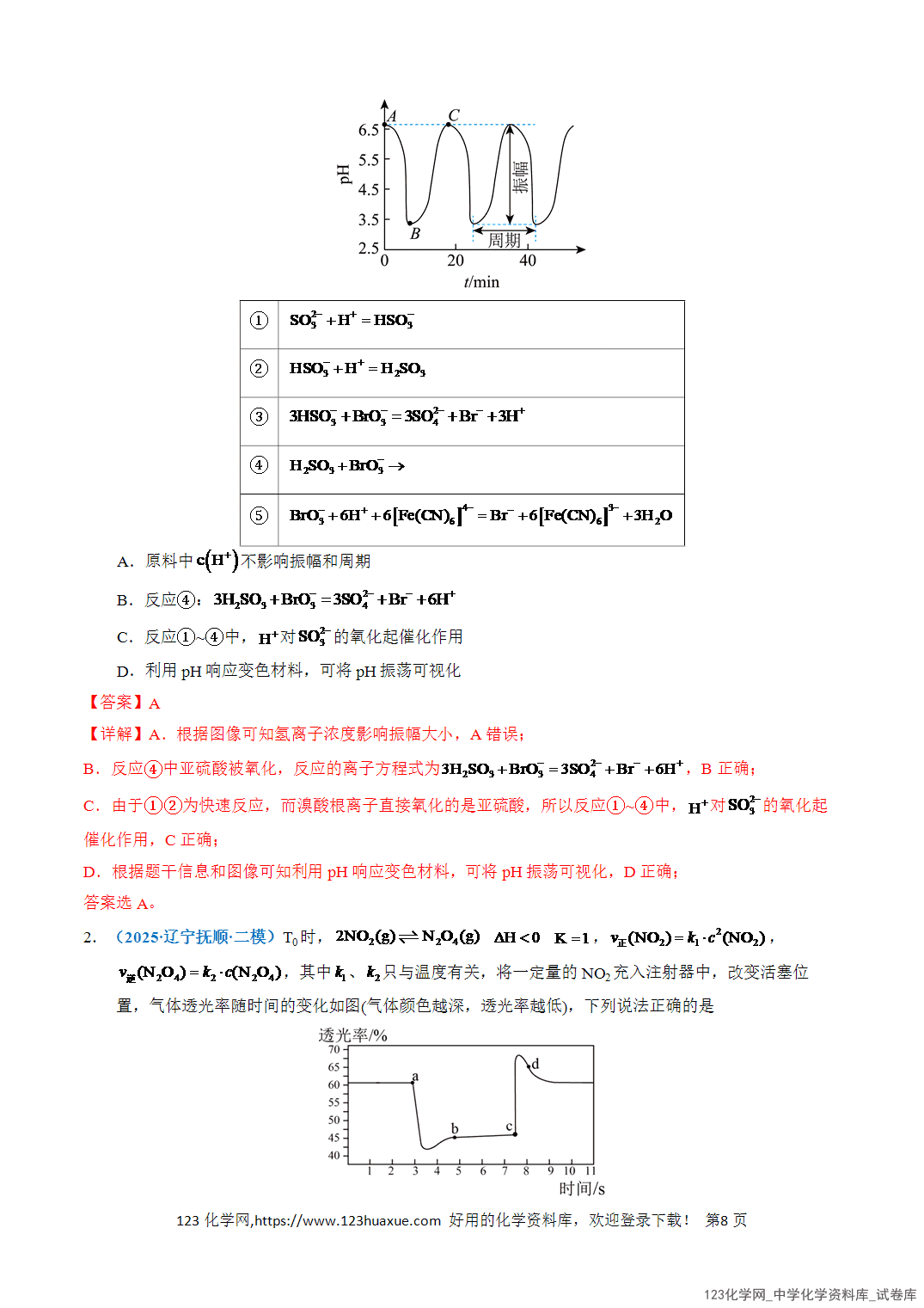 【学案+练习】2026年高考化学二轮复习知识·方法·能力清单11化学反应速率和化学平衡教师版