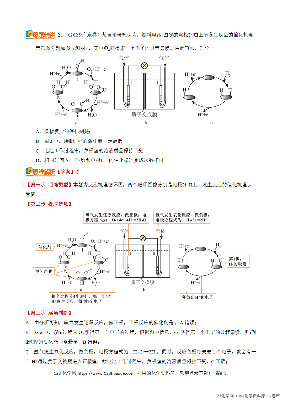 【学案+练习】2026年高考化学二轮复习知识·方法·能力清单10化学反应历程教师版