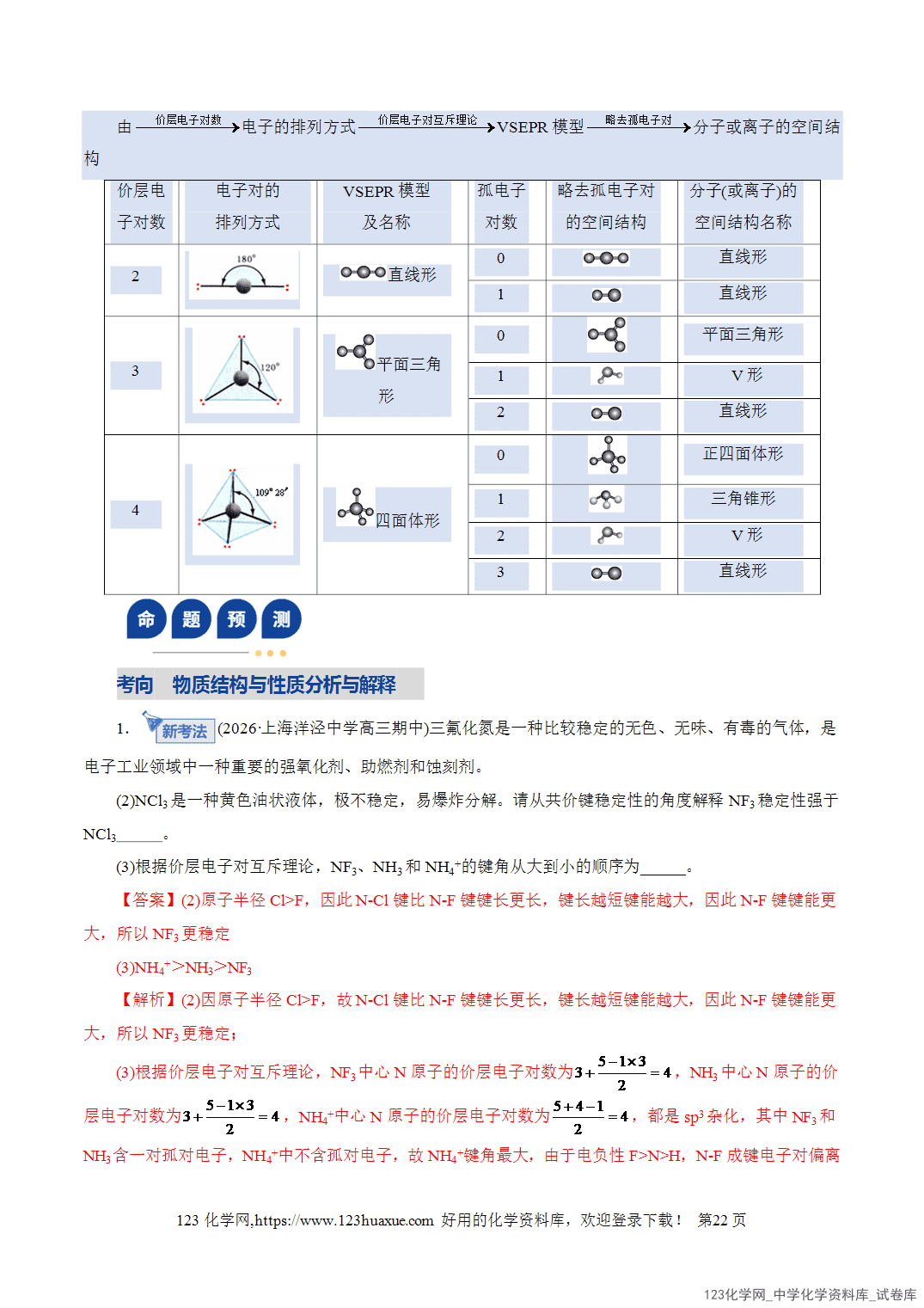 【学案+练习】2026年高考化学二轮复习学案讲义专题12大题突破——物质结构与性质综合教师版+学生版