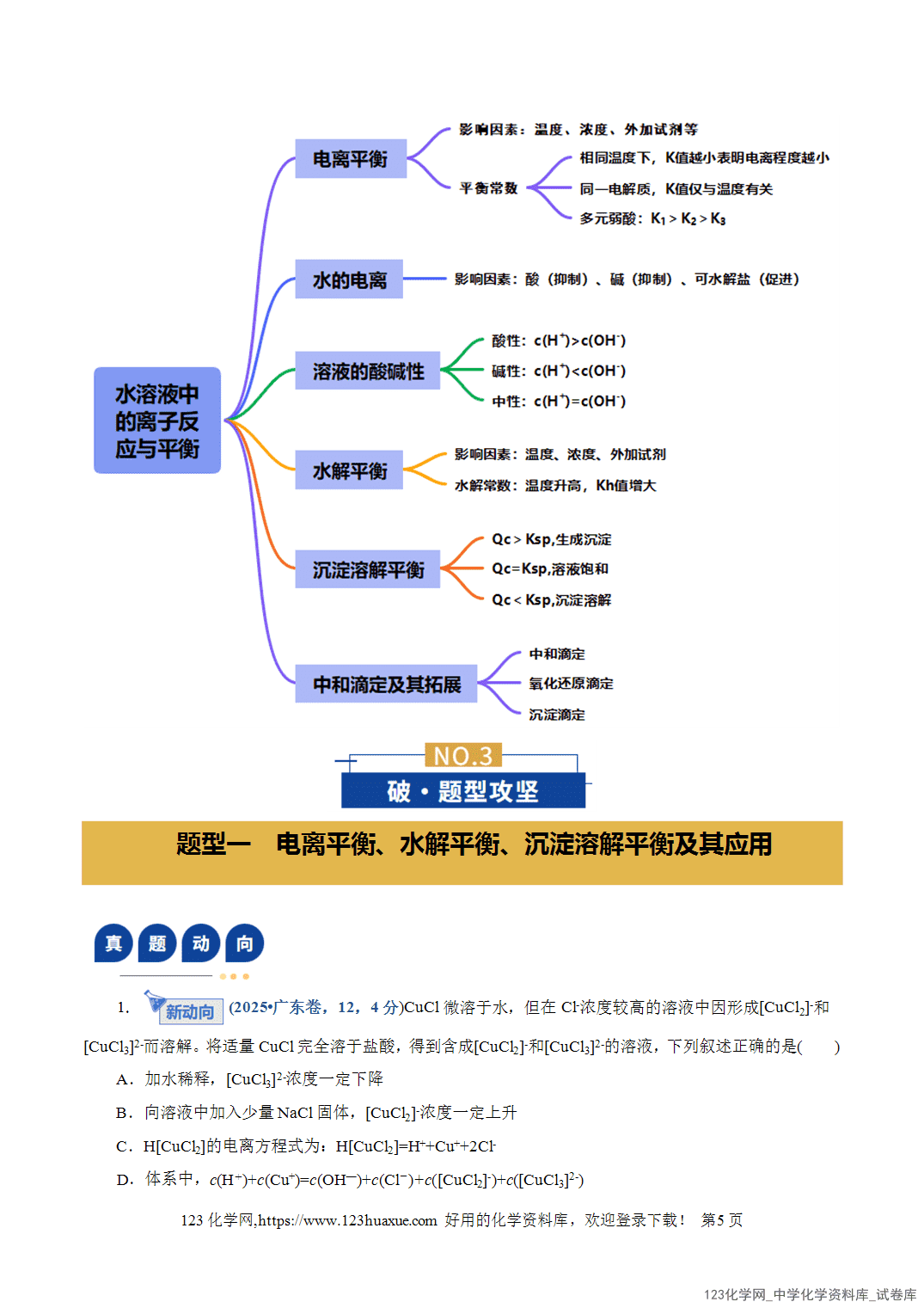 【学案+练习】2026年高考化学二轮复习学案讲义专题08水溶液中的离子反应与平衡教师版-5 【学案+练习】2026年高考化学二轮复习学案讲义专题08水溶液中的离子反应与平衡教师版+学生版