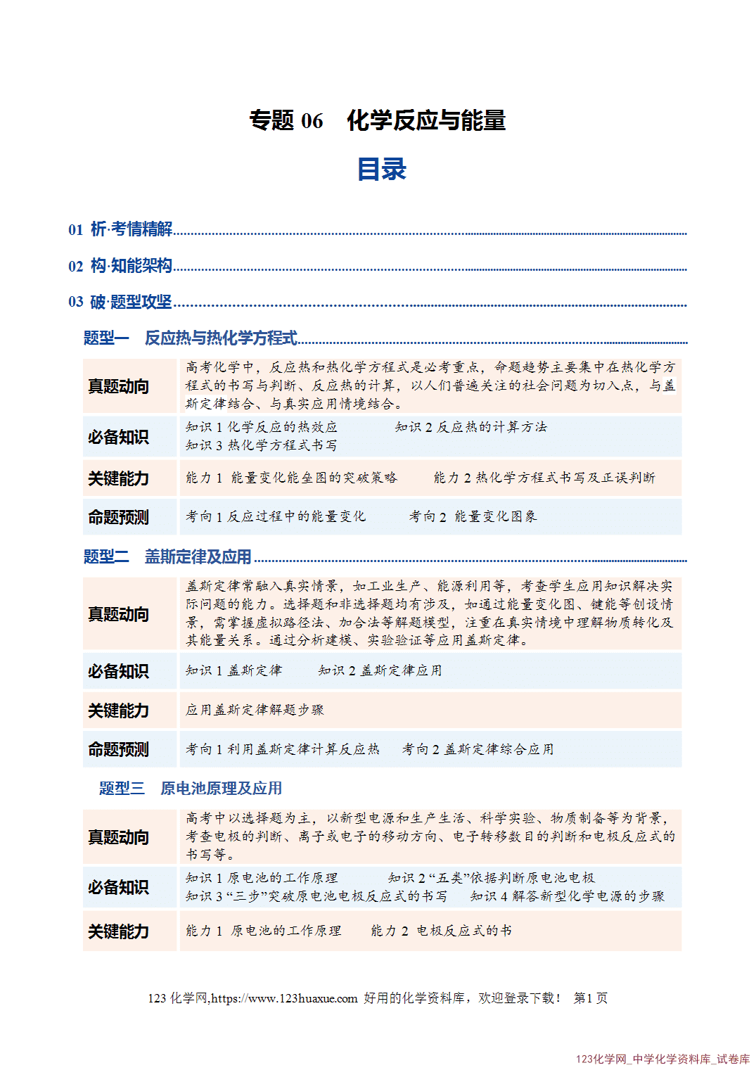 【学案+练习】2026年高考化学二轮复习学案讲义专题06化学反应与能量教师版-1 【学案+练习】2026年高考化学二轮复习学案讲义专题06化学反应与能量教师版+学生版