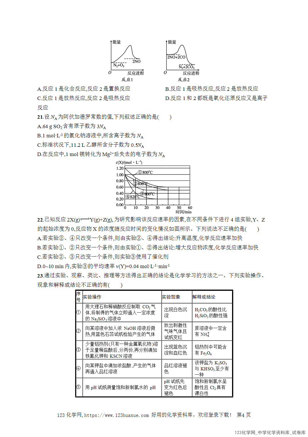 【学考试卷】2026年高一化学《赢在学考》模拟检测卷(二)word版含答案解析-4 【学考试卷】2026年高一化学《赢在学考》模拟检测卷(二)word版含答案解析