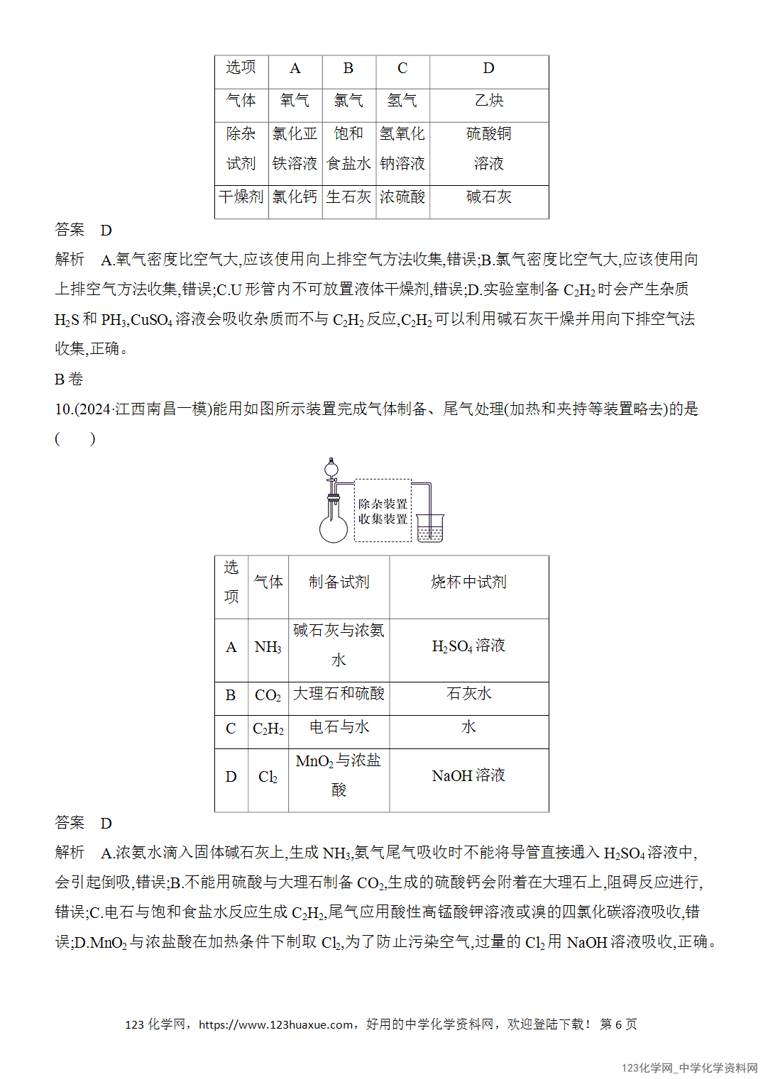 【精品练习】2026年高考化学二轮复习《选择题重要考点强化》选择题突破5物质的制备、检验、分离和提纯word版含答案