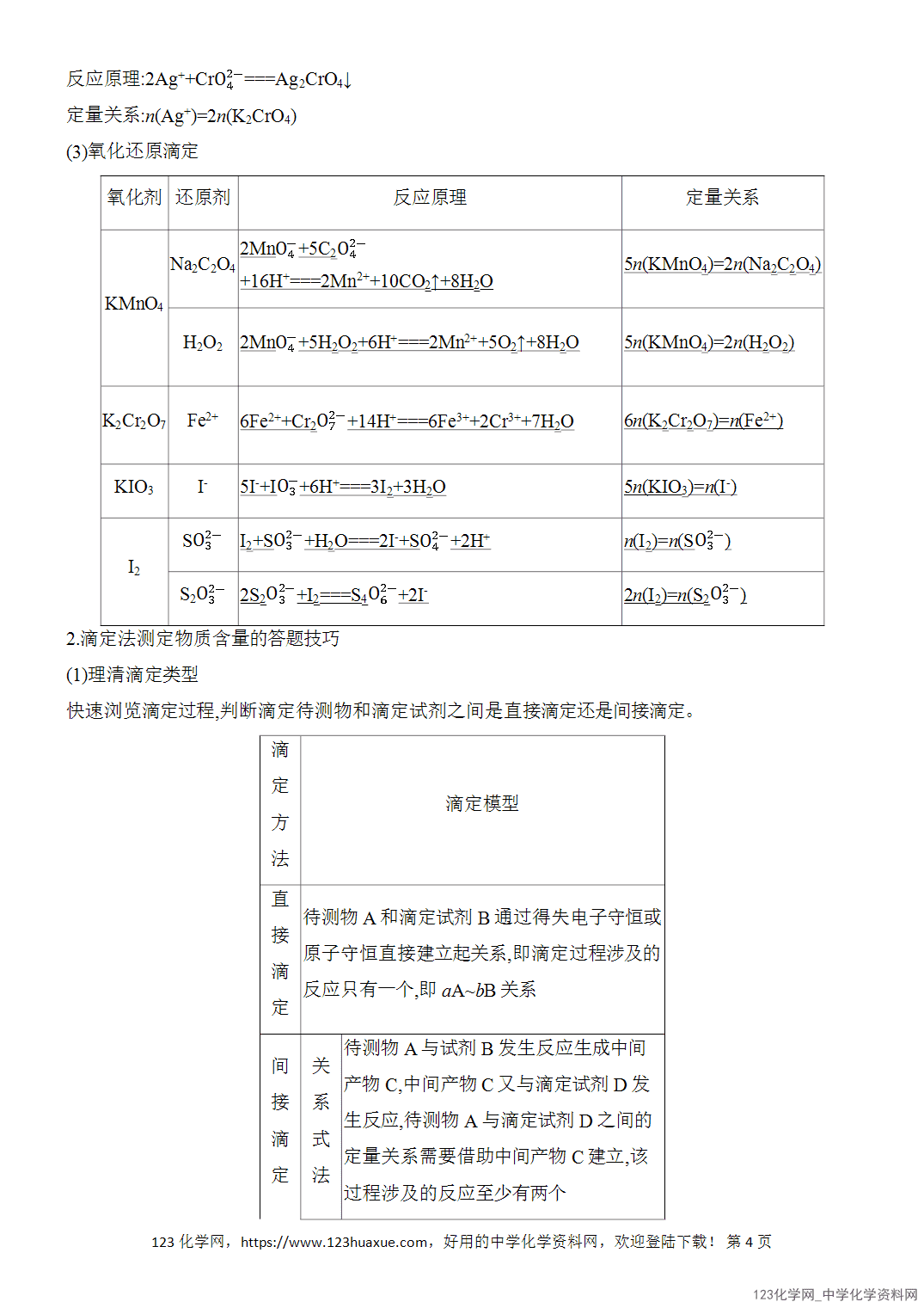【精品练习】2026年高考化学二轮复习《化学实验》题型突破4滴定法及测定物质含量的答题技巧word版含答案