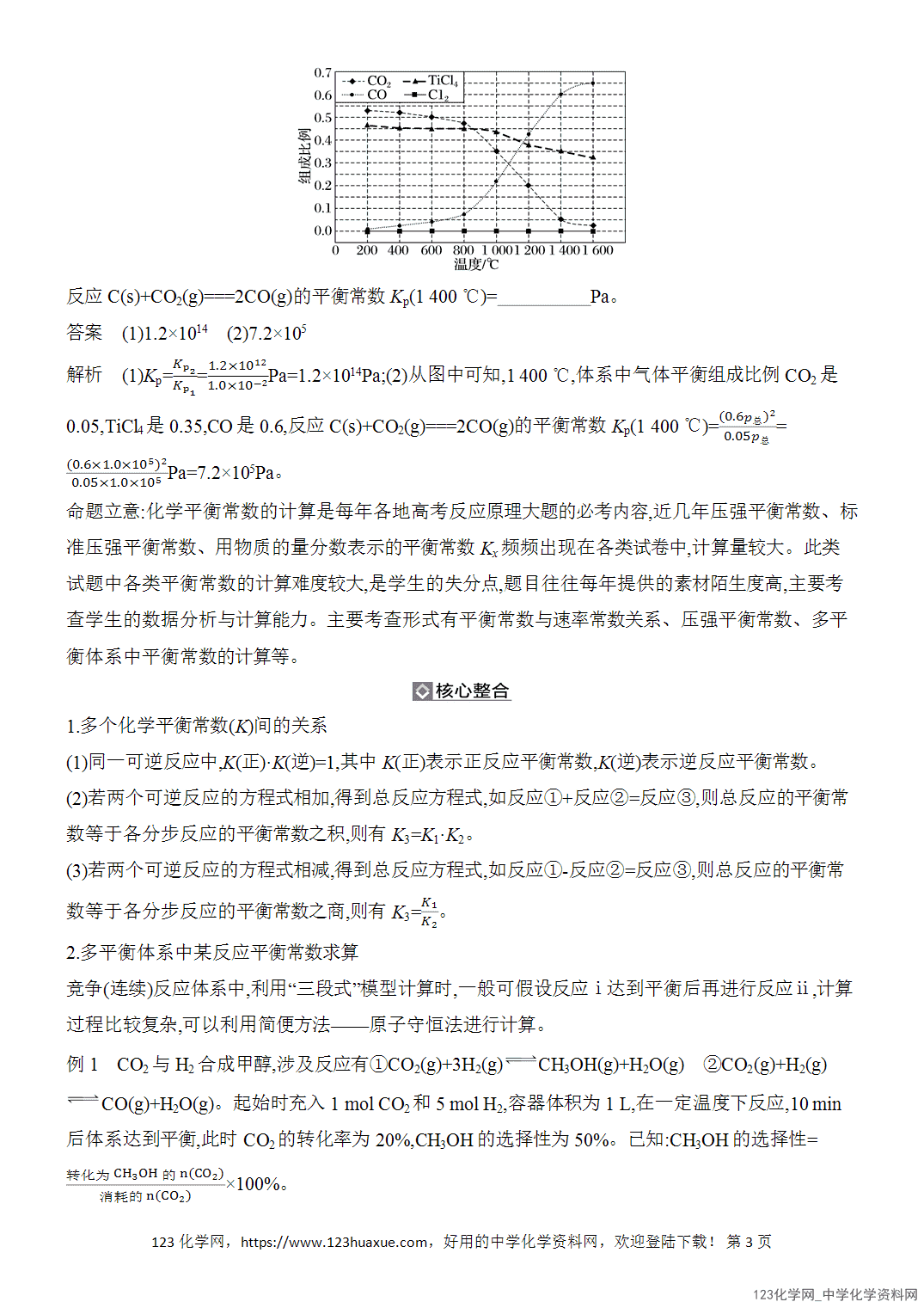 【精品练习】2026年高考化学二轮复习《反应热、速率与平衡》题型突破4化学平衡常数的多维度计算word版含答案