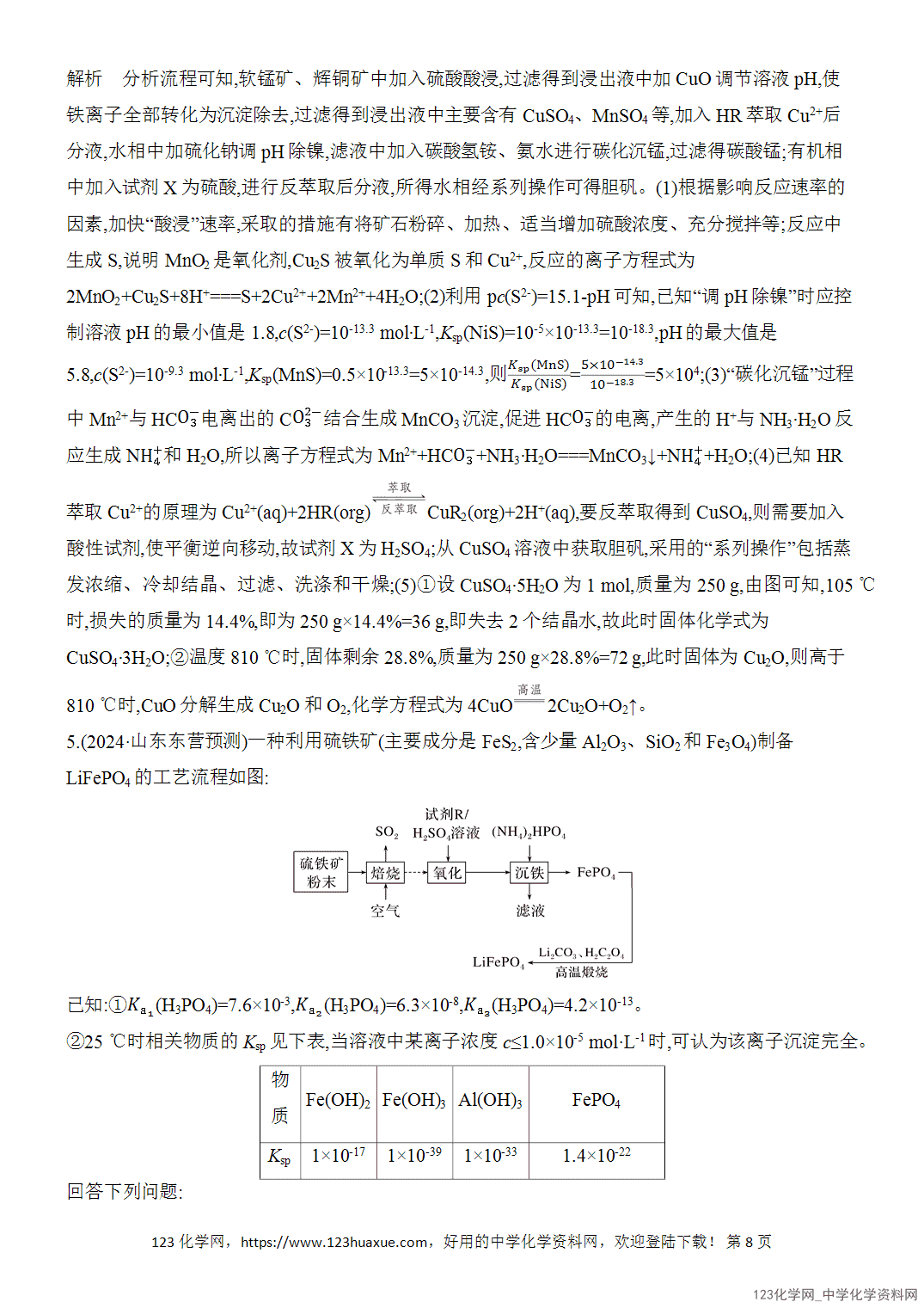 【精品练习】2026年高考化学二轮复习《大题分类强化》综合题突破2无机化学工艺流程综合题word版含答案 【精品练习】2026年高考化学二轮复习《大题分类强化》综合题突破2无机化学工艺流程综合题word版含答案