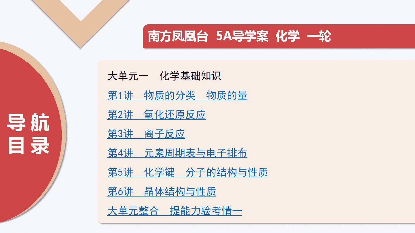 2026版高考化学一轮复习《南方凤凰台·5A教案·基础版》全套书稿word文档+教师用PPT共77份资料汇总