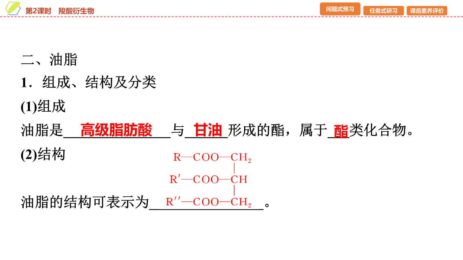 【课件】2026年春湖北省长江作业本高中化学人教版《有机化学基础》13 第三章第四节第2课时羧酸衍生物