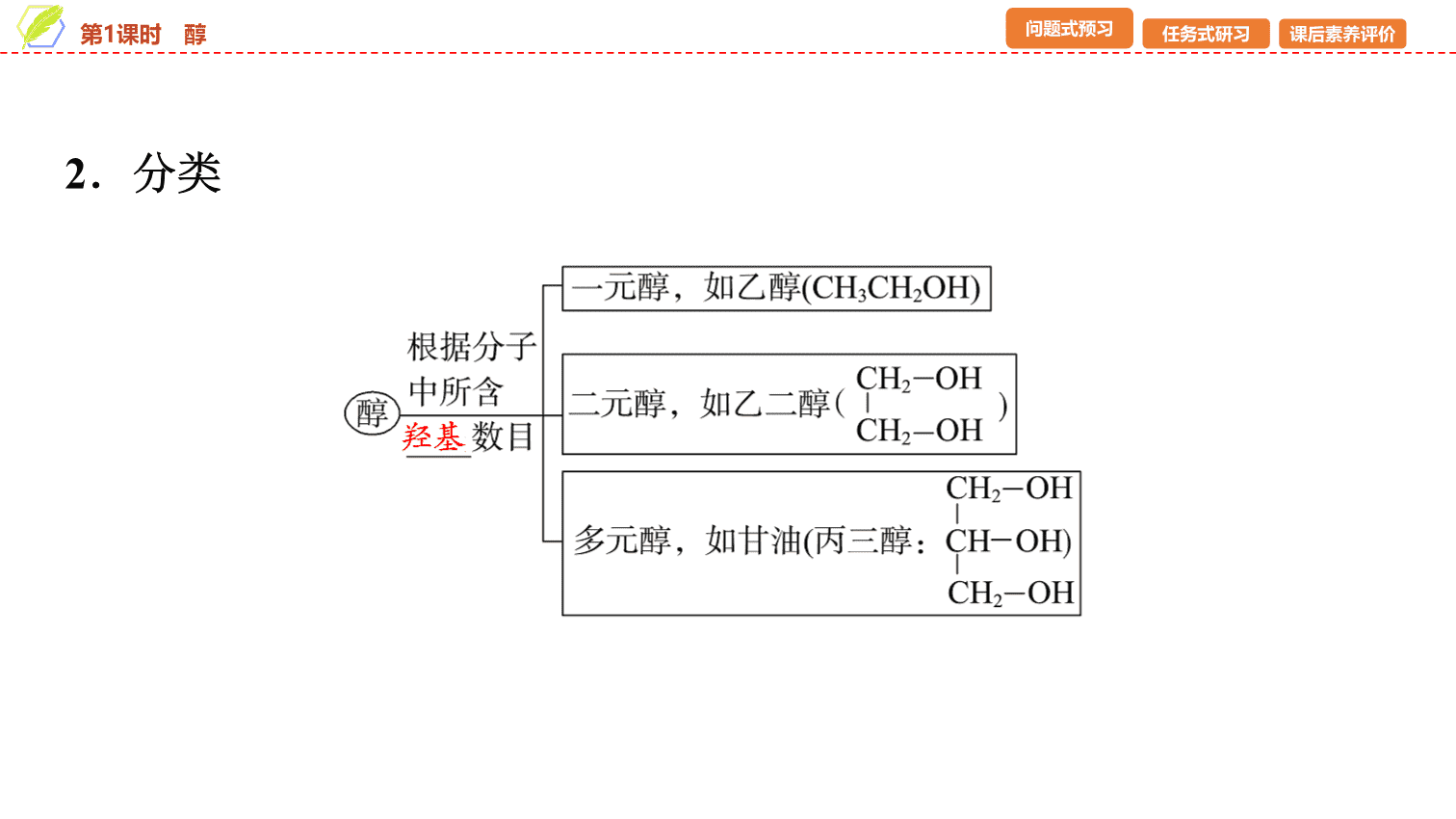 【课件】2026年春湖北省长江作业本高中化学人教版《有机化学基础》09 第三章第二节第1课时醇