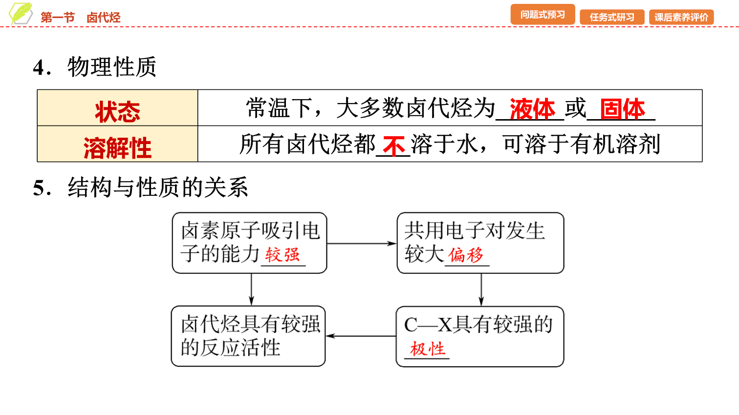 【课件】2026年春湖北省长江作业本高中化学人教版《有机化学基础》08 第三章第一节卤代烃