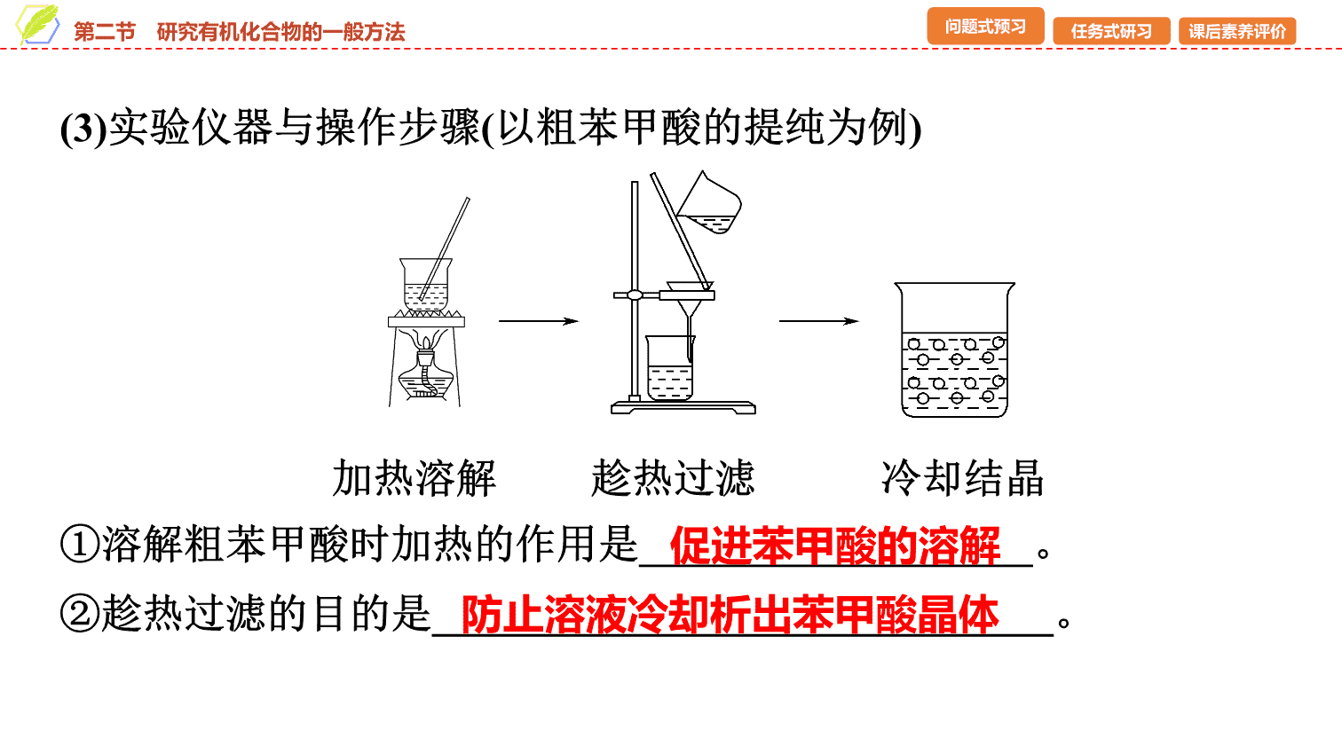 【课件】2026年春湖北省长江作业本高中化学人教版《有机化学基础》02 第一章第二节研究有机化合物的一般方法