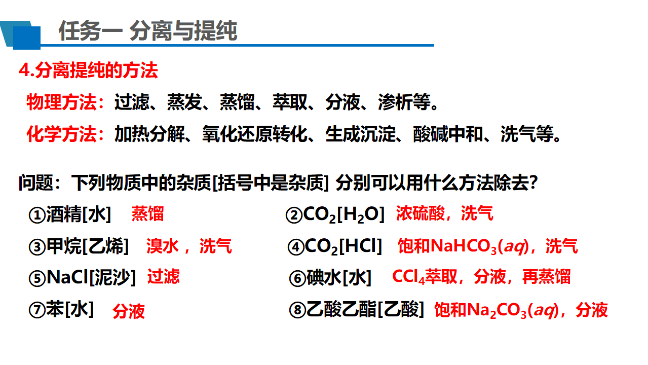 优质课课件-高中化学学择性必修3第一章第二节研究有机化合物的一般方法第2课时《有机化合物的分离提纯》 
