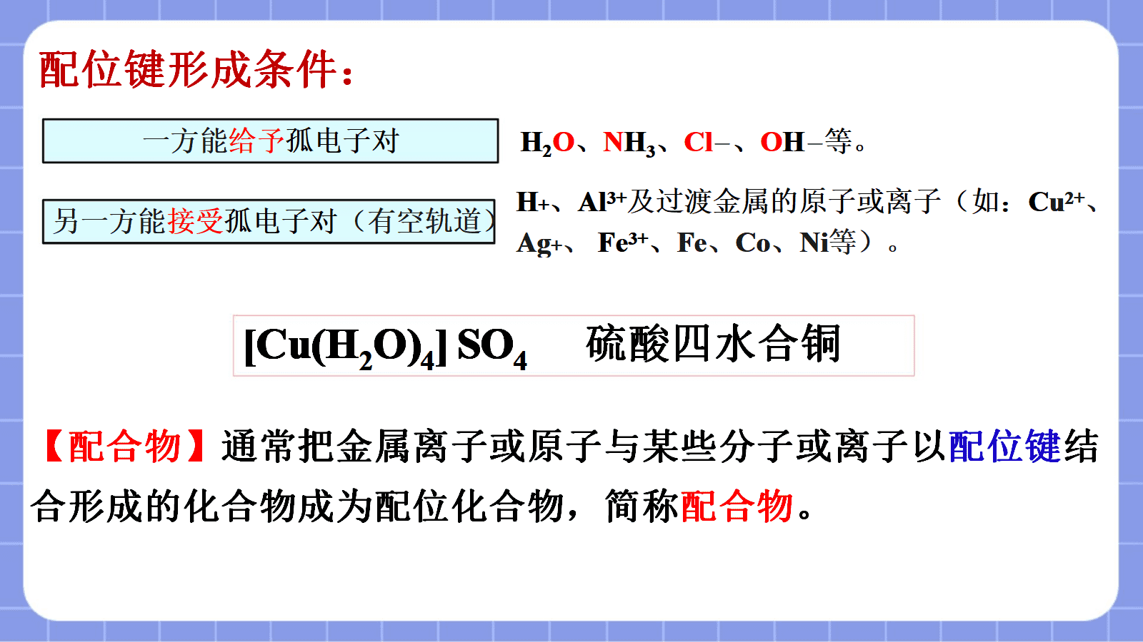 【课件+教案+视频】高中化学人教版选择性必修二《配合物与超分子第1课时——初探配合物》全套优质课资料