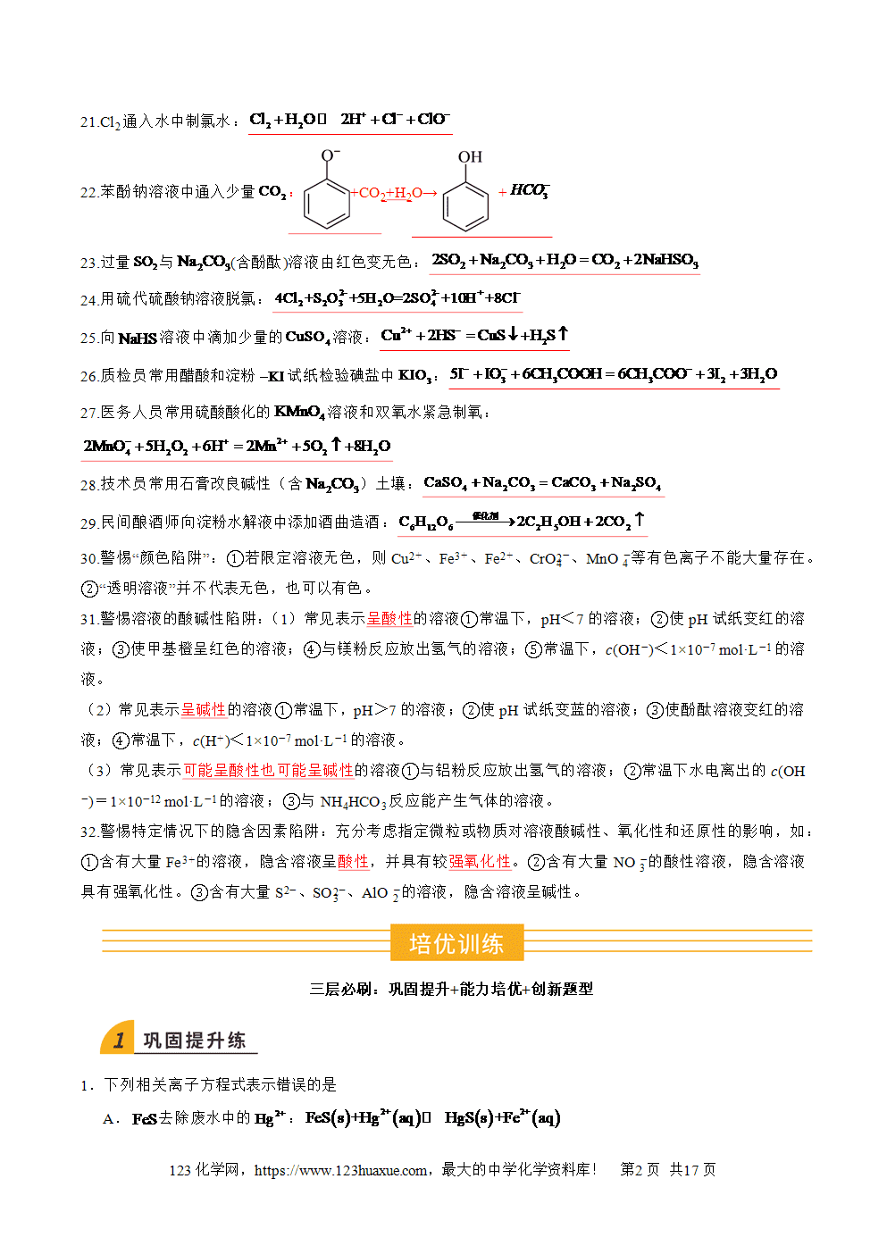 2025年高二升高三化学暑假作业04《离子共存、离子方程式的正误判断》解析版