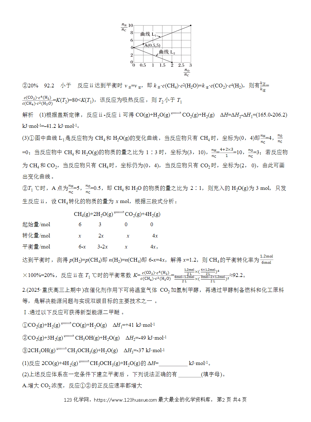 2026高考化学一轮复习微题型116《废气中CO2合成原料气反应的选择与调控》word版含答案