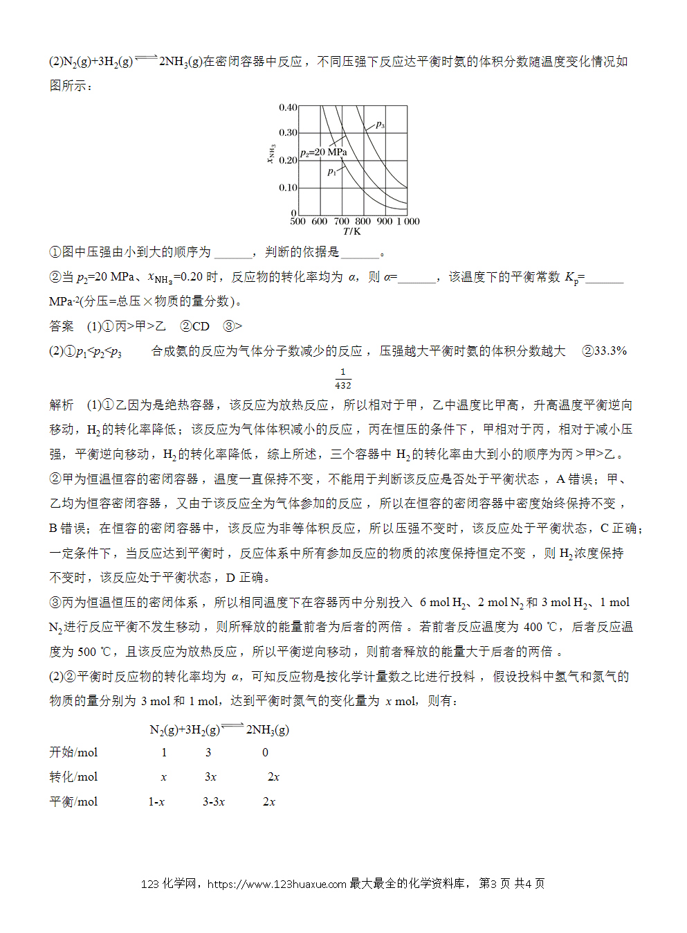 2026高考化学一轮复习微题型114《经典化工反应的调控》word版含答案