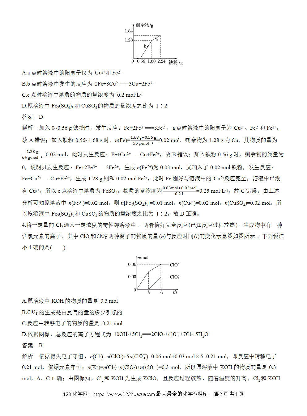 2026高考化学一轮复习微题型50《无机反应图像》word版含答案