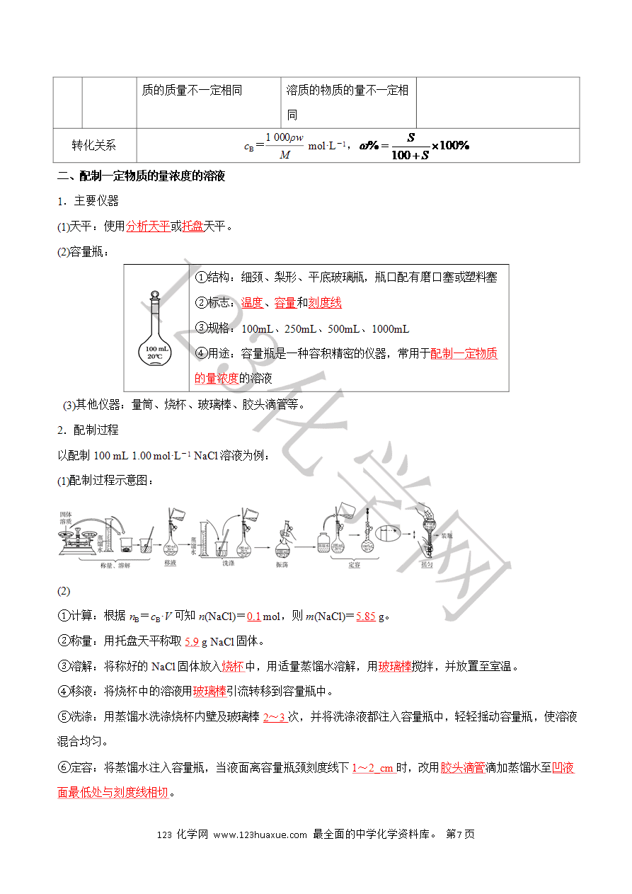 【学案】2025年高中化学学业水平考试必备考点归纳与测试第06讲 物质的量(解析版)-7