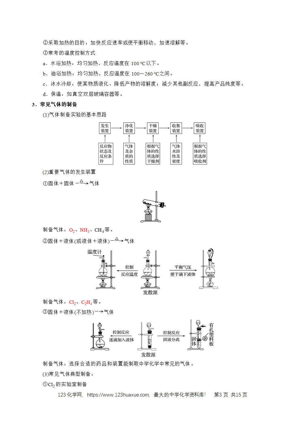 2026高考化学一轮复习学案基础知识清单32常见物质的制备教师版
