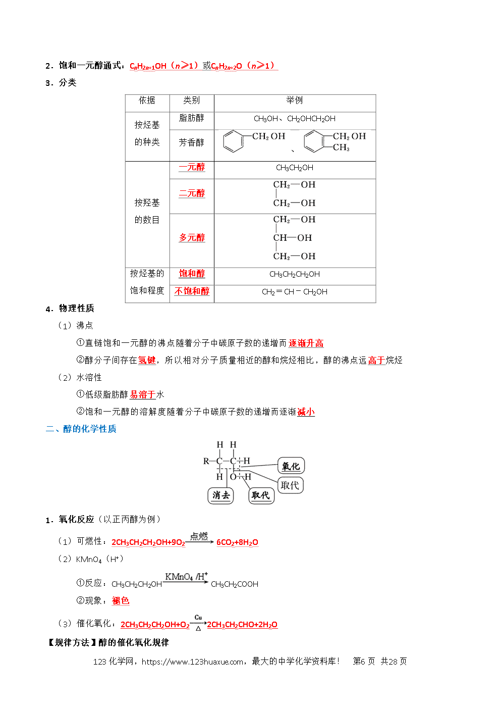 2026高考化学一轮复习学案基础知识清单27烃的衍生物教师版