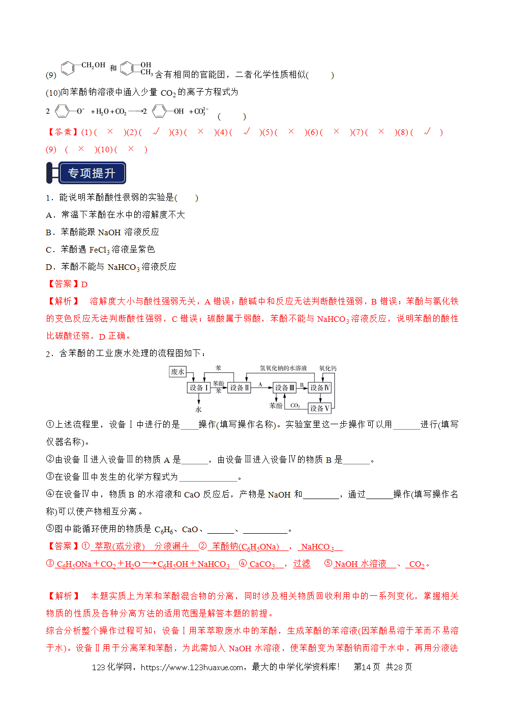2026高考化学一轮复习学案基础知识清单27烃的衍生物教师版