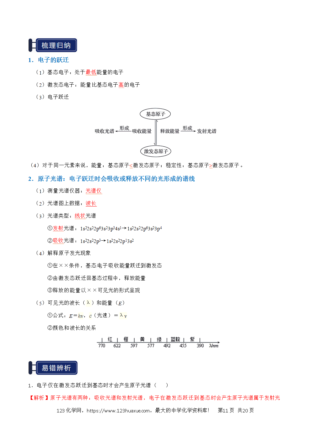 2026高考化学一轮复习学案基础知识清单14原子结构与性质教师版-11 2026高考化学一轮复习学案基础知识清单14原子结构与性质教师版