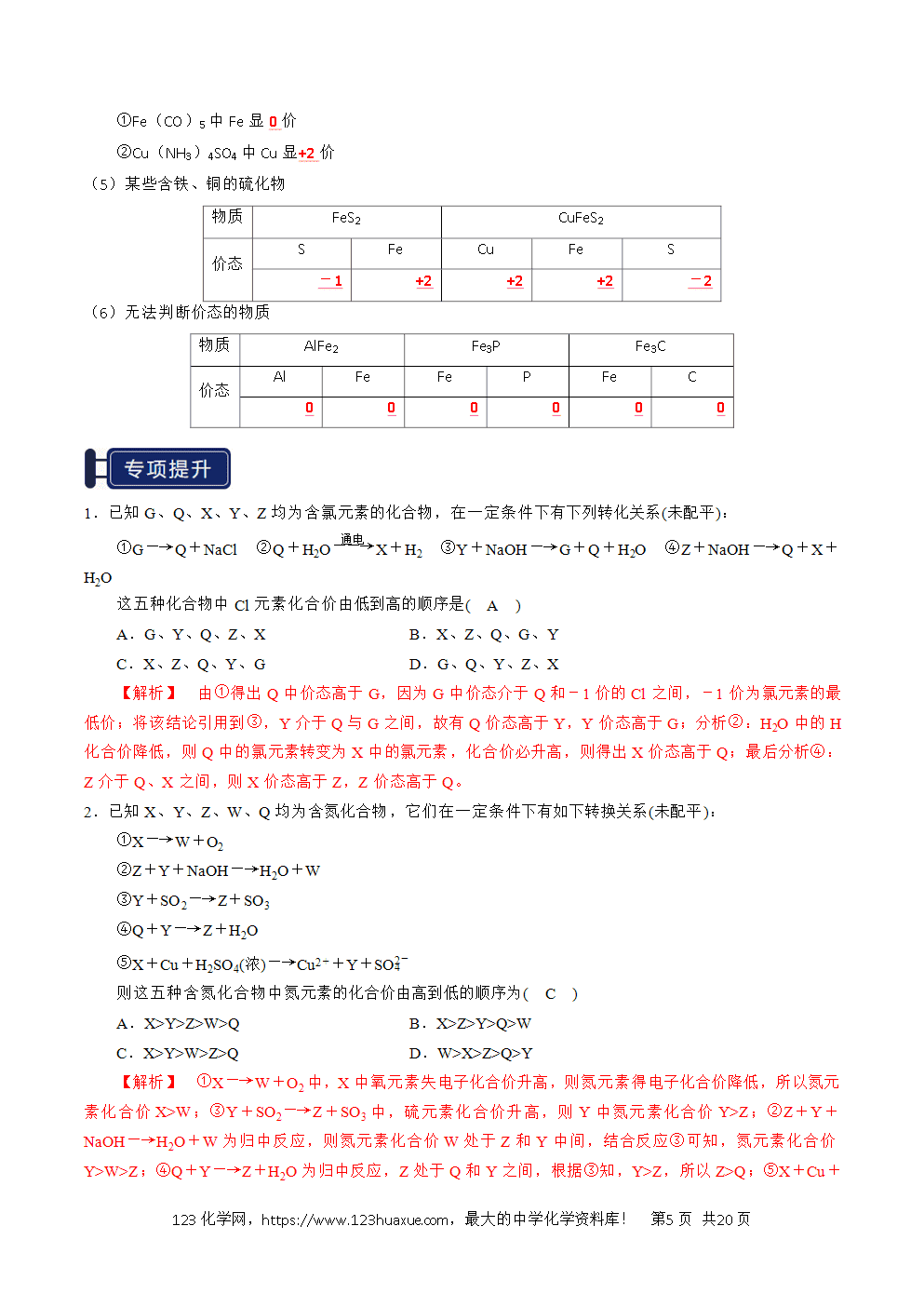 2026高考化学一轮复习学案基础知识清单03氧化还原反应教师版