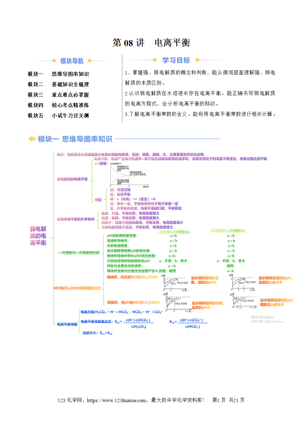 湖北省孝感一中2025年高一升高二暑假化学选择性必修1《化学反应原理》先学学案第08讲《电离平衡》解析版