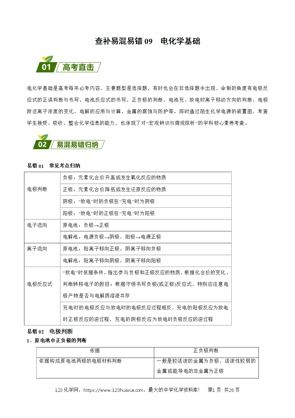 2025年暑假高二升高三新高三暑假培优学案+练习09电化学基础教师版word文档含答案