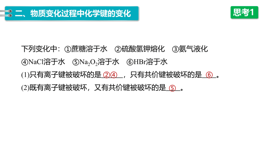 2025年秋人教版高中化学必修一第4章物质结构元素周期律第3节第2课时《化学键、分子间作用力》PPT教学课件
