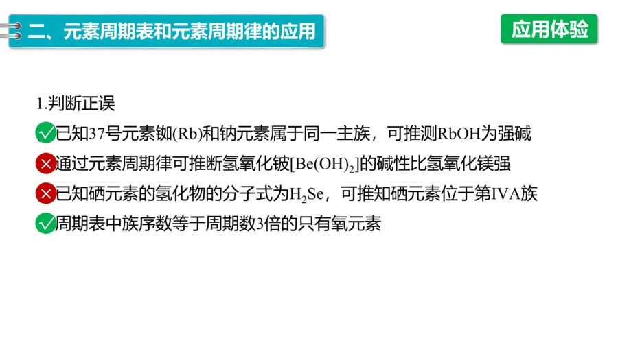 2025年秋人教版高中化学必修一第4章物质结构元素周期律第2节第2课时《元素周期表和元素周期律的应用》PPT教学课件